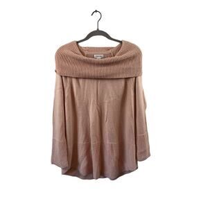Calvin Klein Dusty Rose Off-Shoulder Knit Sweater
